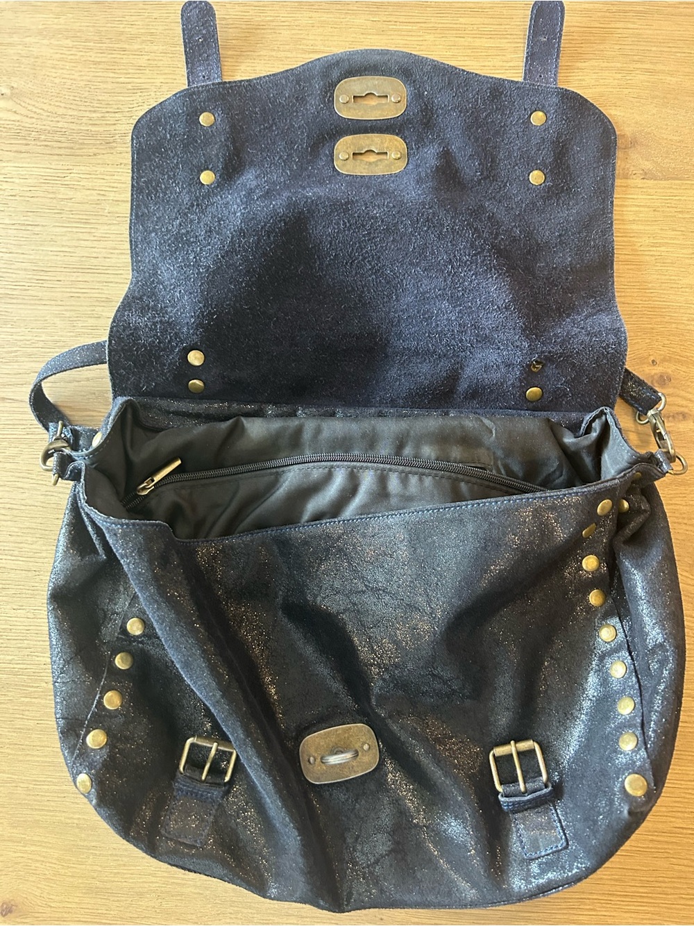 Merci Marie Suede Satchel Made in Italy - Picture 9 of 15